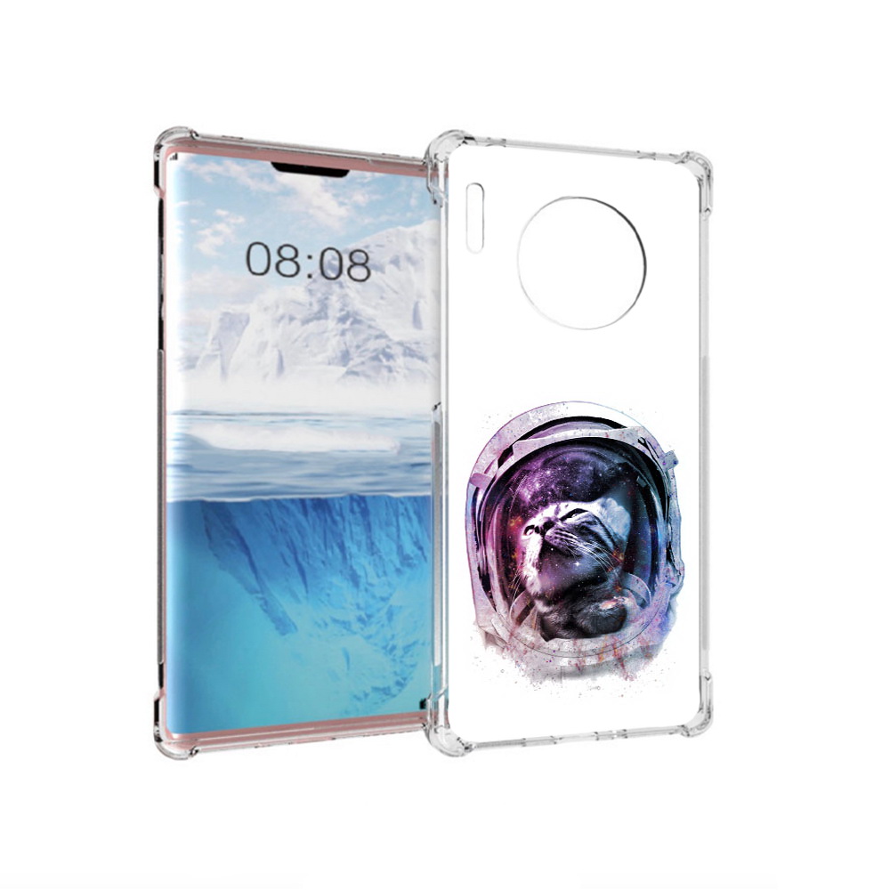 Чехол MyPads Tocco для Huawei Mate 30 Pro кот в шлеме
