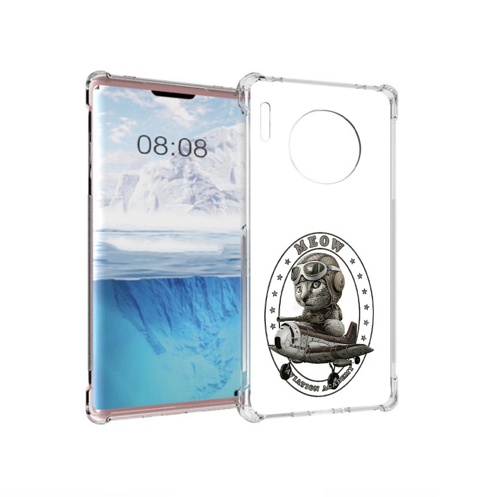 

Чехол MyPads Tocco для Huawei Mate 30 Pro кот в самолете, Прозрачный, Tocco