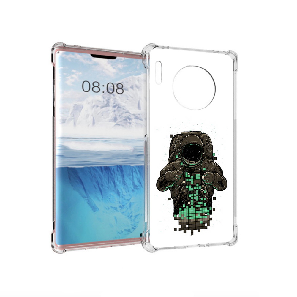 

Чехол MyPads Tocco для Huawei Mate 30 Pro космонавт с пикселями, Прозрачный, Tocco