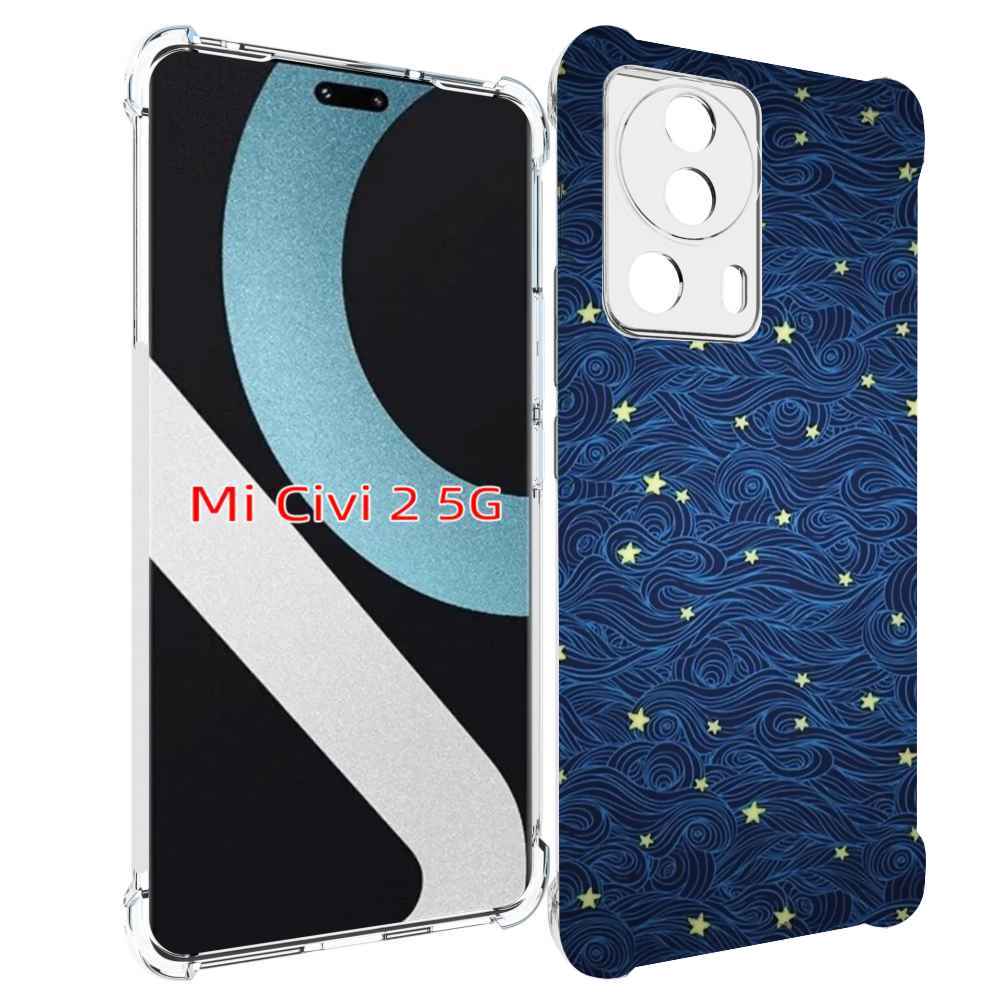 

Чехол MyPads волны с звездами акварель для Xiaomi Civi 2, Прозрачный, Tocco