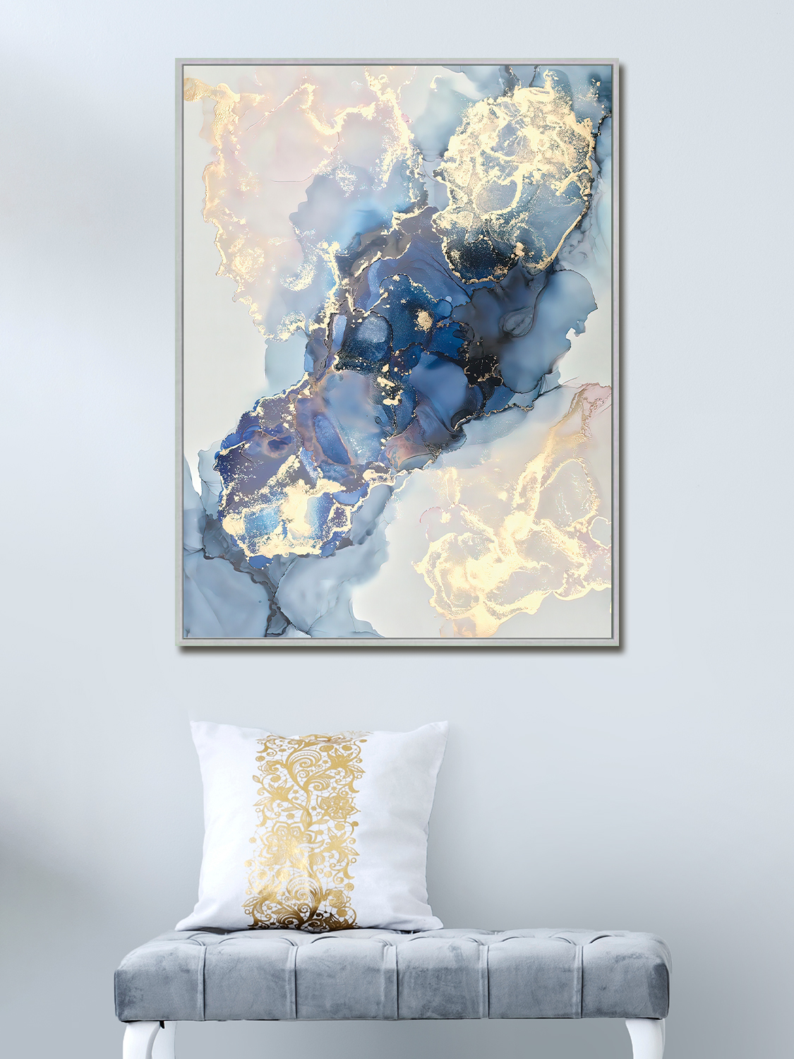 Картина для интерьера Графис Сине-золотая абстракция 58х78 см GRAF 22046