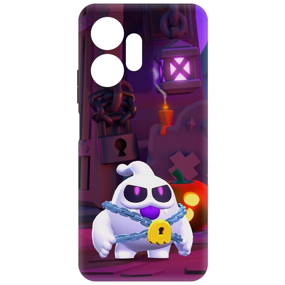 

Чехол-накладка Софт Brawl Stars - Призрак Скуик для Infinix Zero 20 4G, Черный