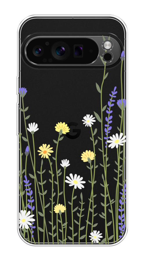 

Чехол на Google Pixel 9 Pro "Ромашка и лаванда", Зеленый;желтый;прозрачный, 272050-1