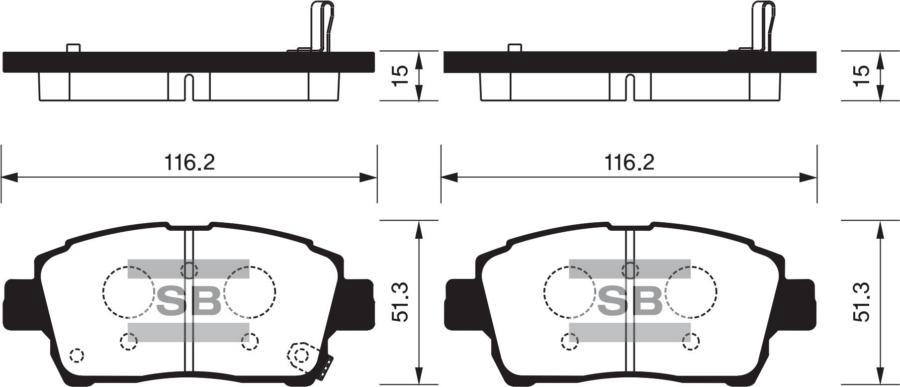 

Тормозные колодки Sangsin brake передние SP1232