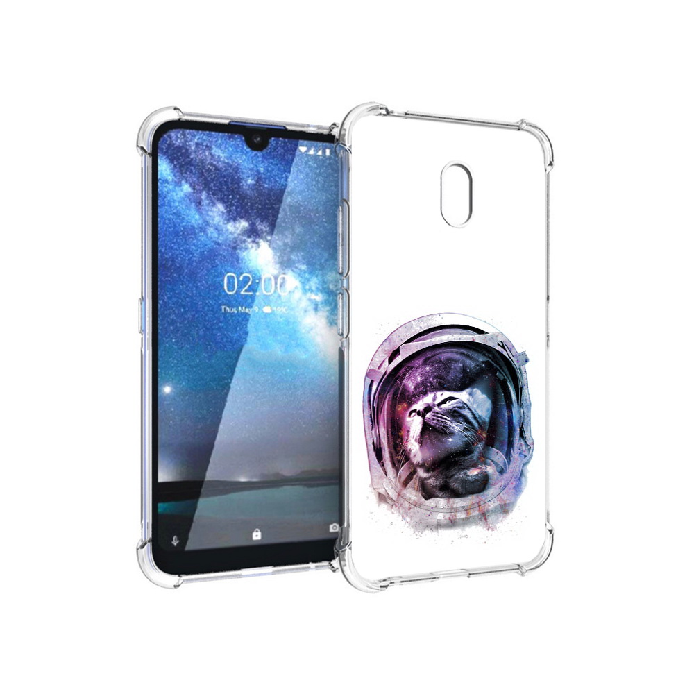 

Чехол MyPads Tocco для Nokia 2.2 кот в шлеме (PT134721.103.396), Прозрачный, Tocco