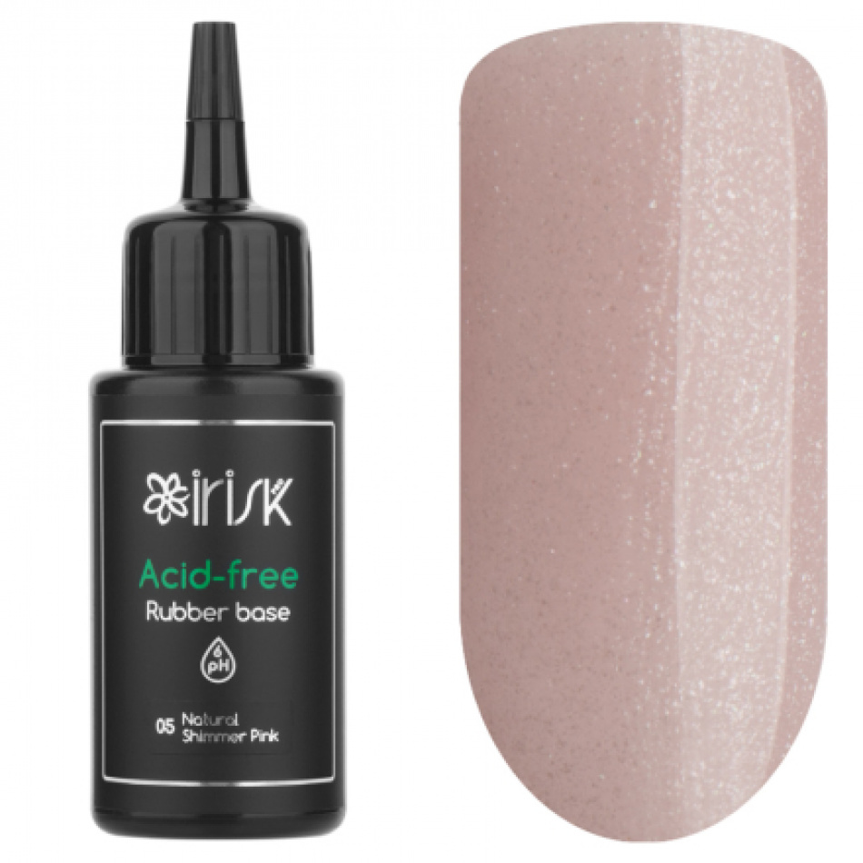 База каучуковая irisk бескислотная Acid-free Rubber Base 05 Natural Shimmer Pink 50 мл