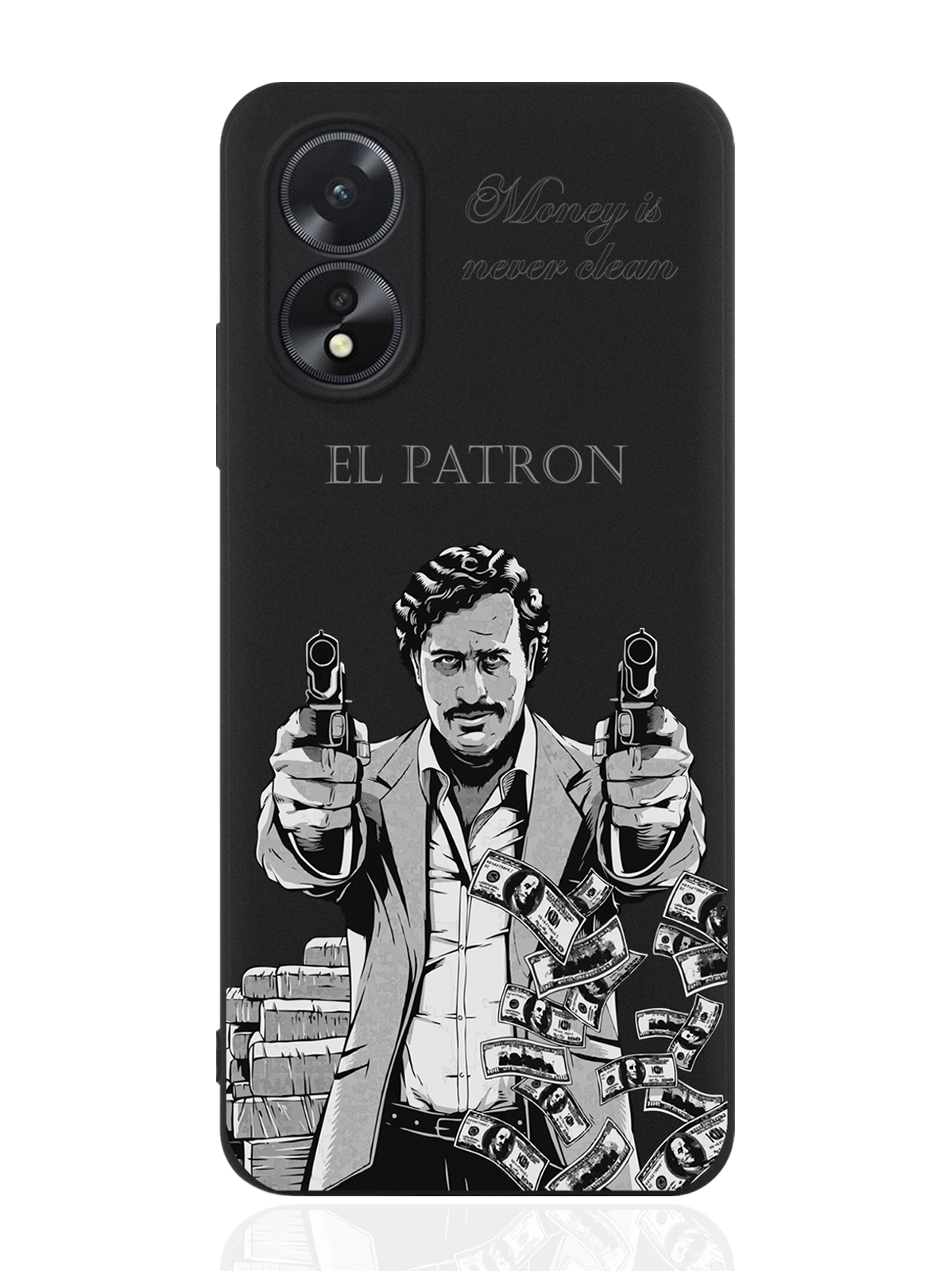 

Чехол для смартфона Oppo A38 4G El Patron Pablo Escobar/ Пабло Эскобар, Серый;черный, Oppo A38 4G