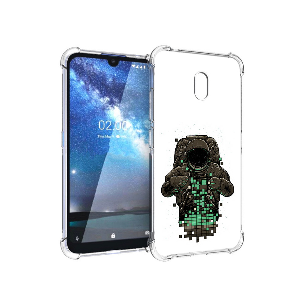 

Чехол MyPads Tocco для Nokia 2.2 космонавт с пикселями (PT134721.103.394), Прозрачный, Tocco