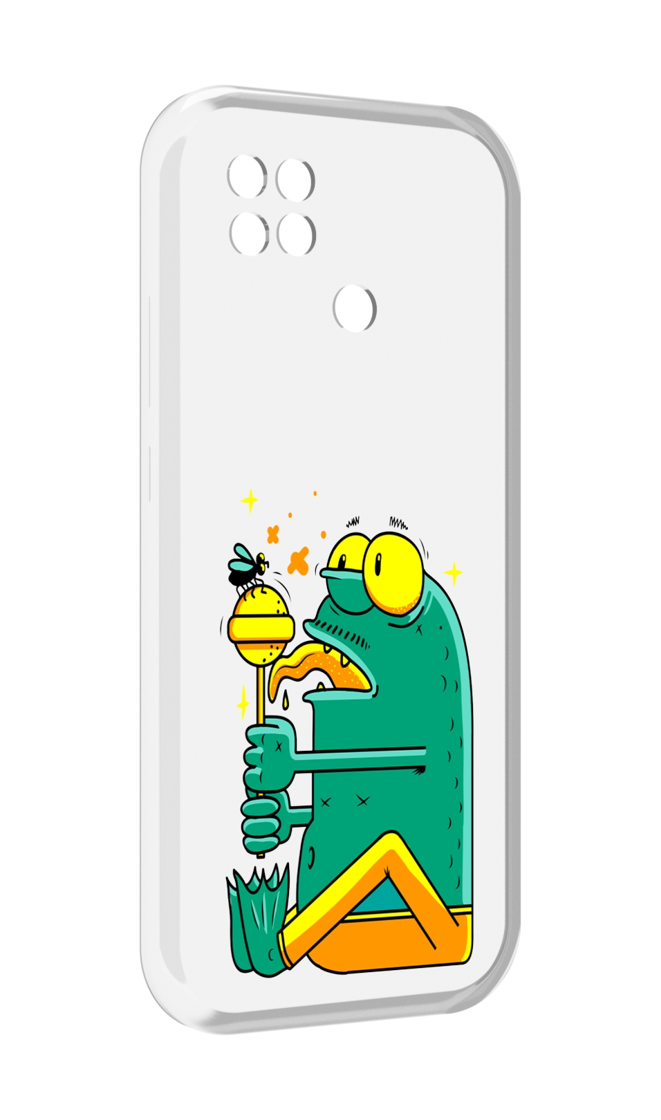 

Чехол MyPads Зеленая лягушка с чупа чупсом для Xiaomi Poco C40, Прозрачный, Tocco