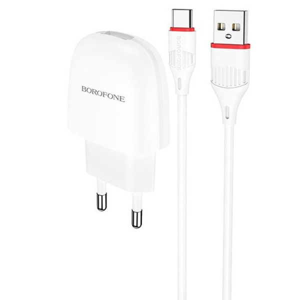

Сетевое зарядное устройство Borofone BA49A type-c 1xUSB Type-C 2,1 А белый, BA49A