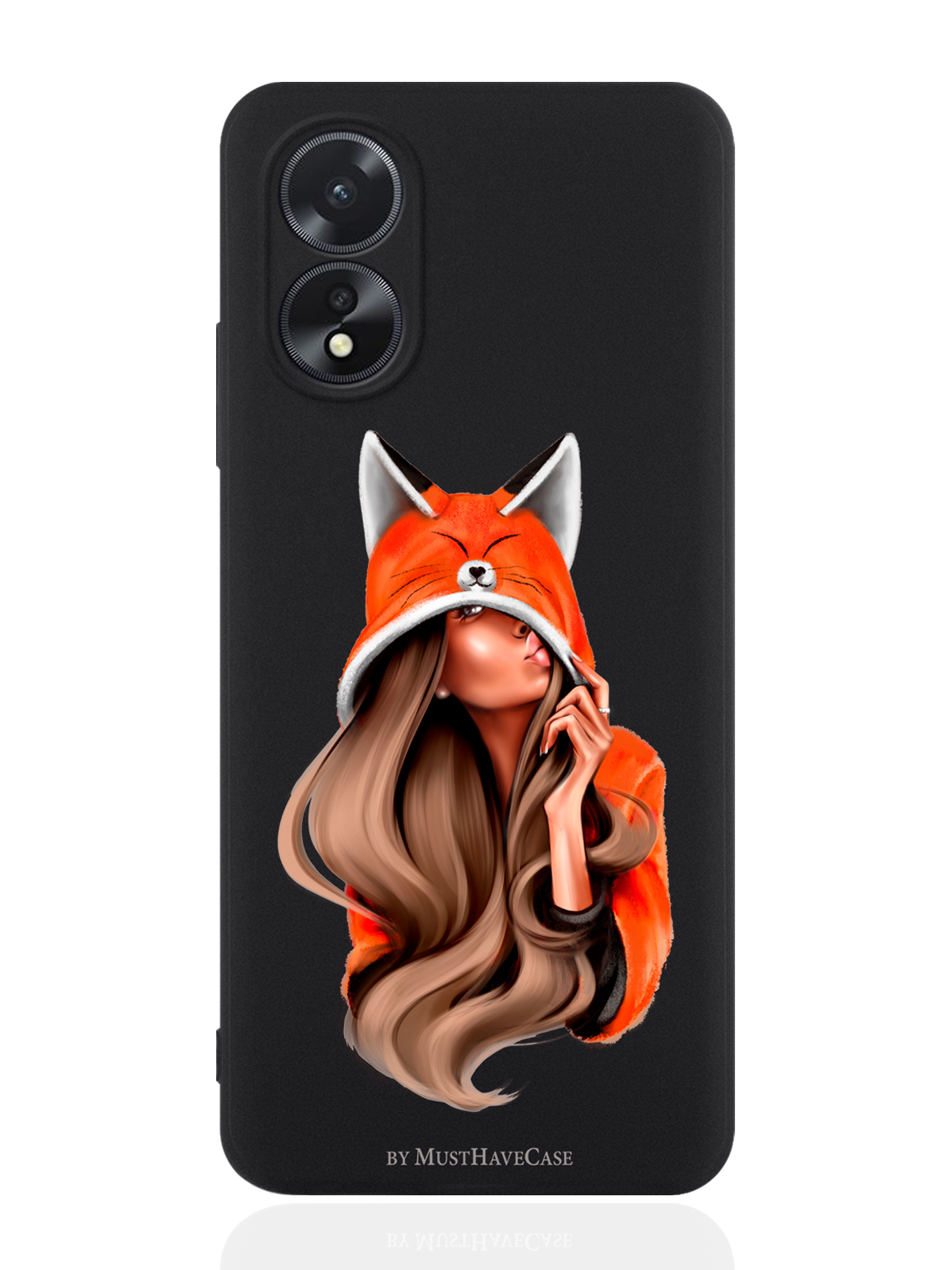 

Чехол для смартфона Oppo A38 4G Foxy Girl/ Лисичка, Оранжевый;черный, Oppo A38 4G