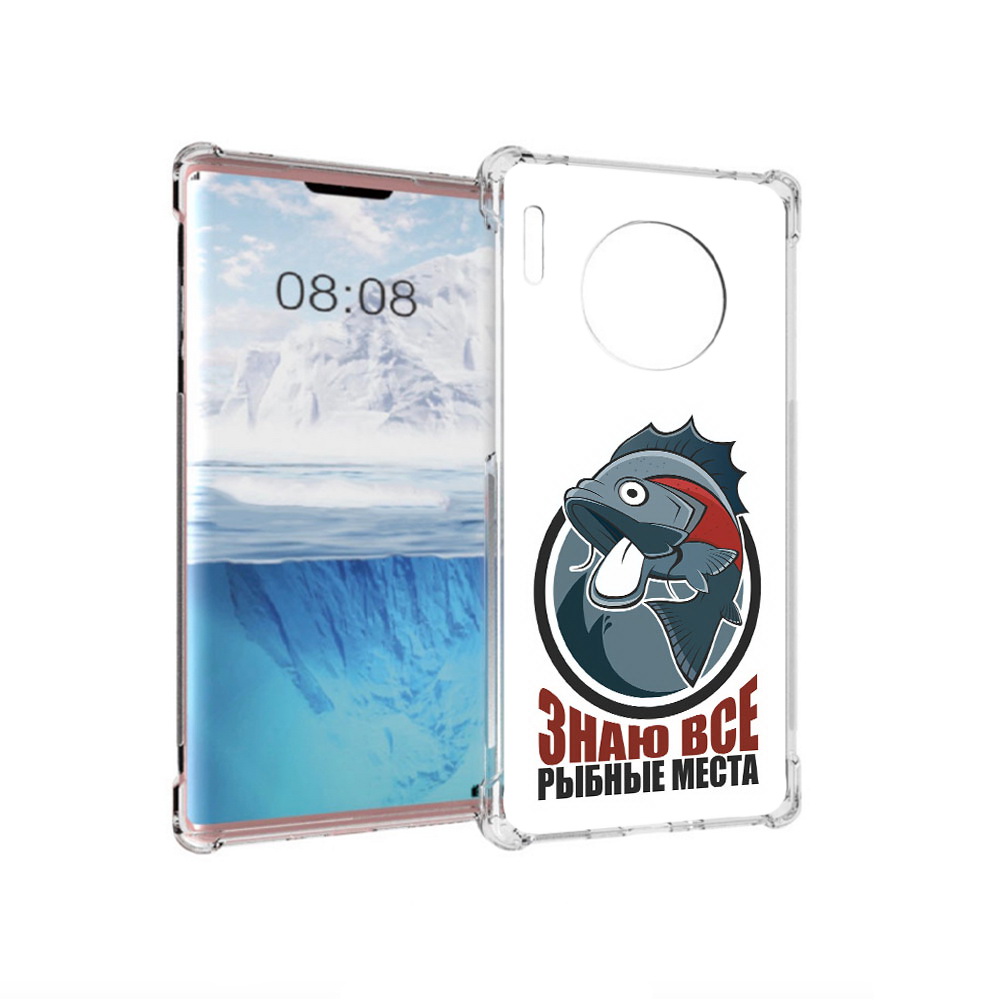 

Чехол MyPads Tocco для Huawei Mate 30 Pro знаю все рыбные места, Прозрачный, Tocco