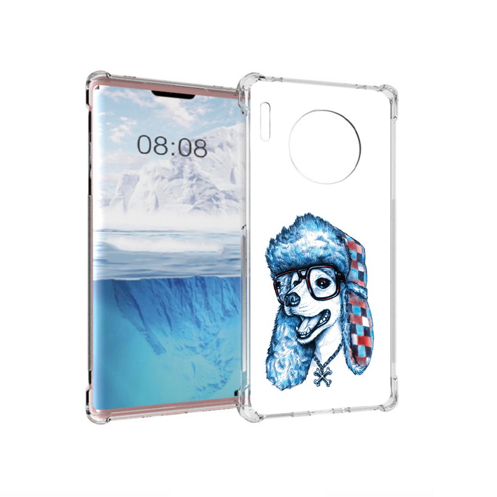 

Чехол MyPads Tocco для Huawei Mate 30 Pro зимний пес, Прозрачный, Tocco