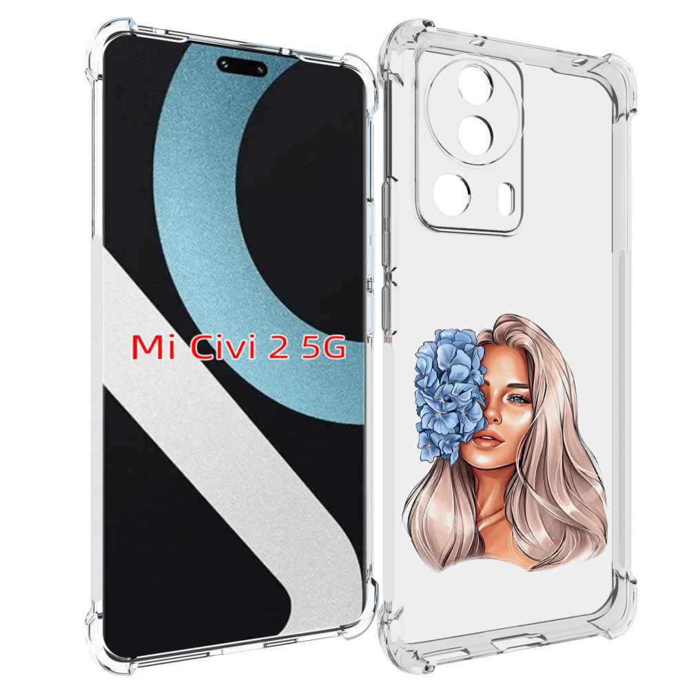 

Чехол MyPads блондинка-с-голубыми-цветами женский для Xiaomi Civi 2, Прозрачный, Tocco