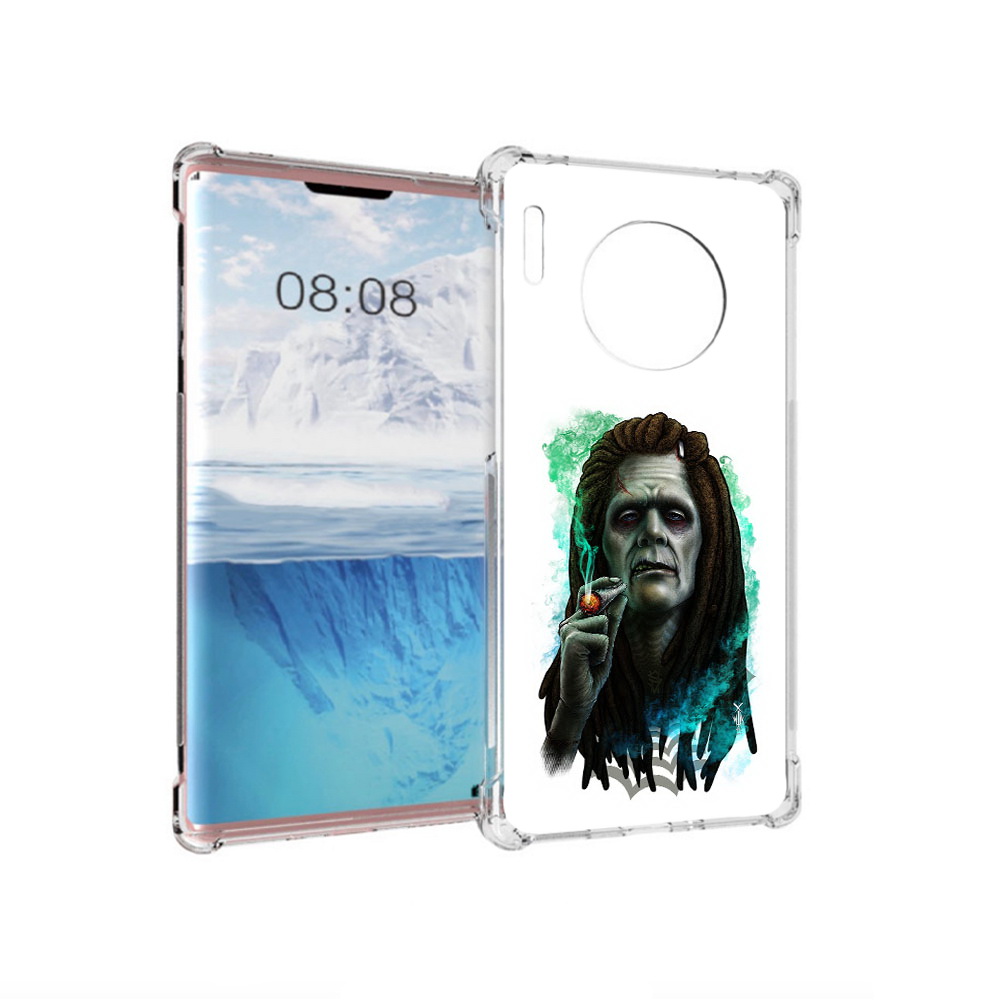 

Чехол MyPads Tocco для Huawei Mate 30 Pro зеленый мужчина с сигаретой, Прозрачный, Tocco