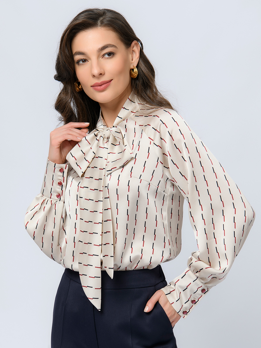 

Блуза женская 1001dress 101702 бежевая 50 RU, Бежевый, 101702