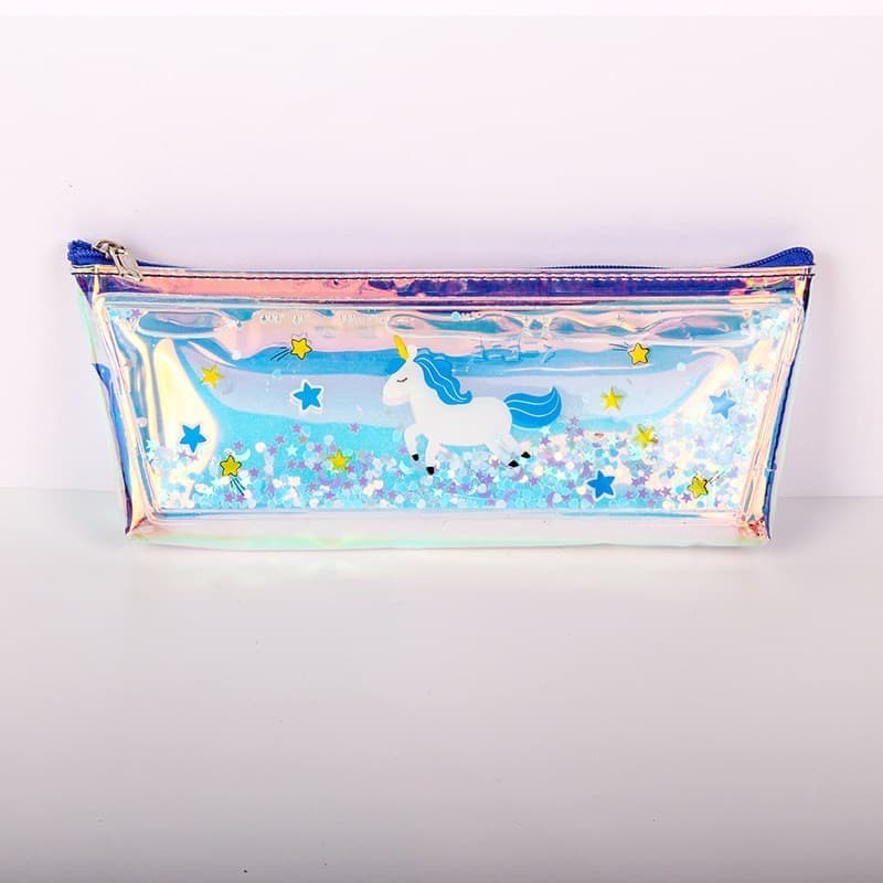 

Голографический пенал с голубым Единорогом