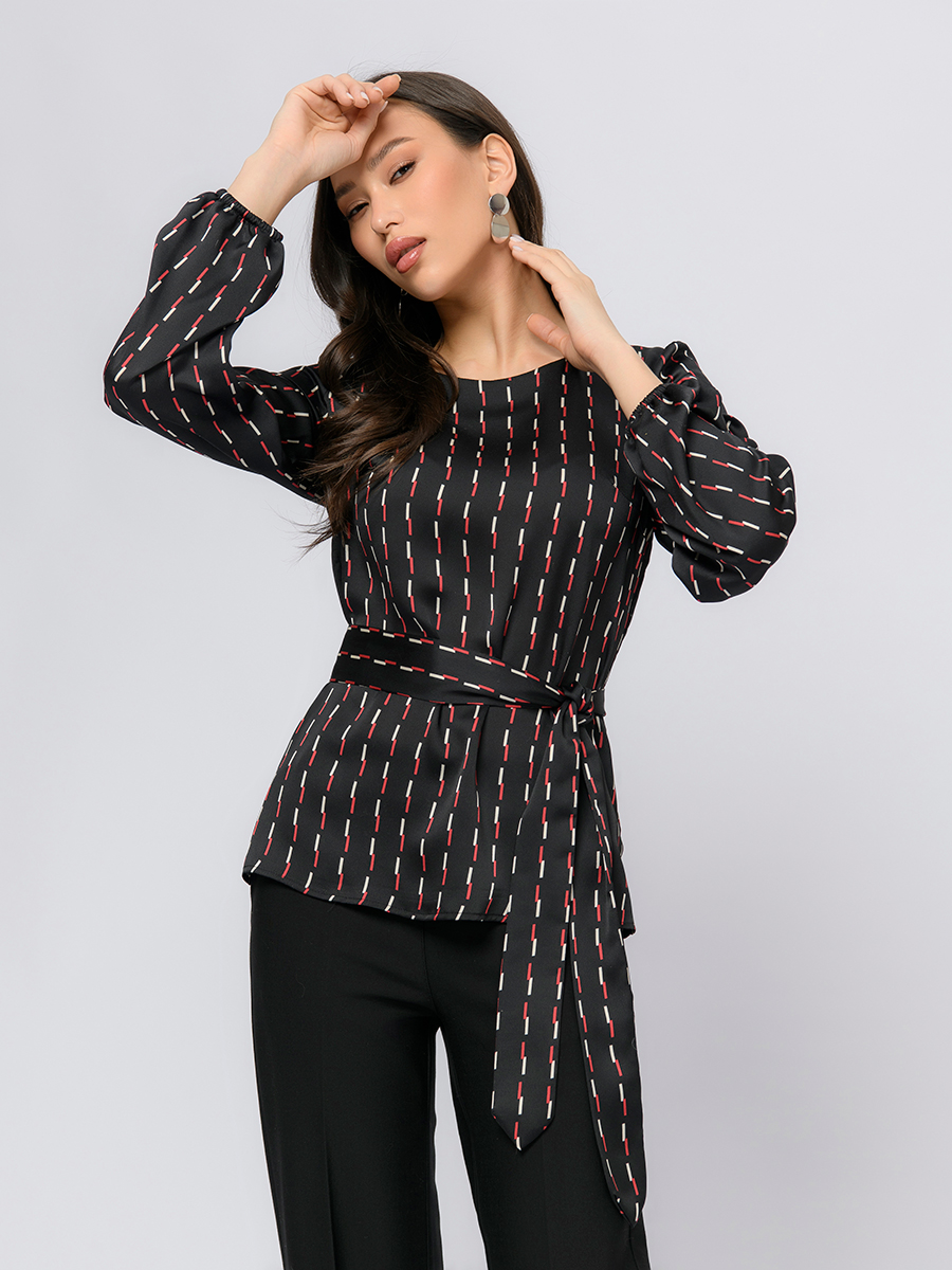 

Блуза женская 1001dress 103116 черная 42 RU, Черный, 103116