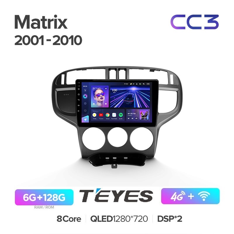 

Магнитола Teyes CC3 6/128 Hyundai Matrix 2001 - 2010, CC3