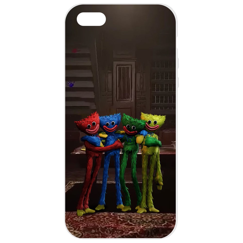 

Чехол-накладка Софт Хаги Ваги - Мини-Хаги для iPhone 5/5s белая, Черный