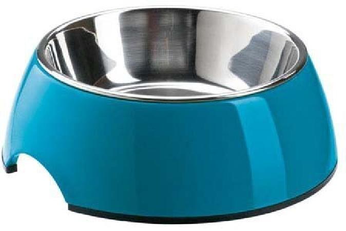 фото Миска для питомца swt дива металлическая, голубая, 0,45 л