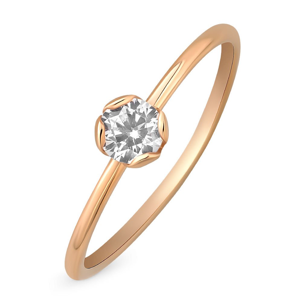 

Кольцо женское из красного золота с фианитом 585Gold 301009563, р, 301009563