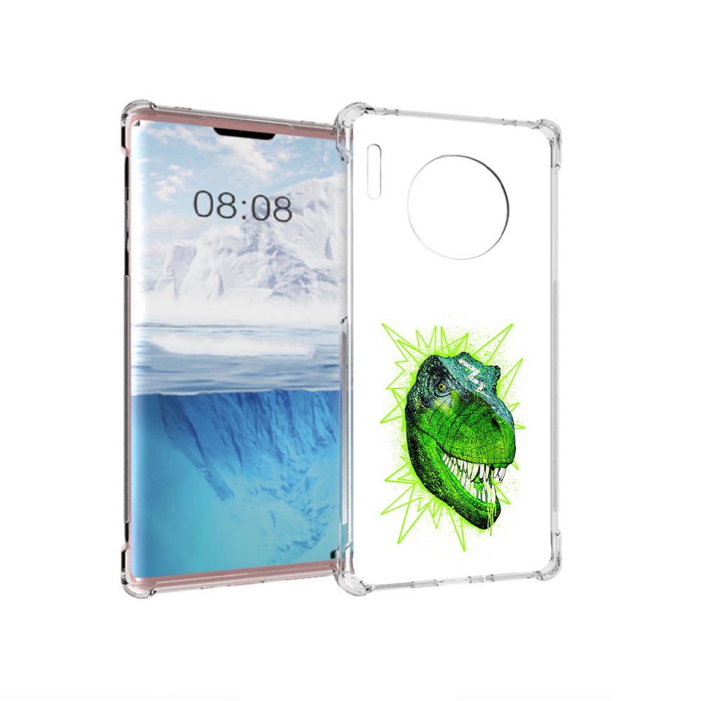 

Чехол MyPads Tocco для Huawei Mate 30 Pro зеленый динозавр, Прозрачный, Tocco