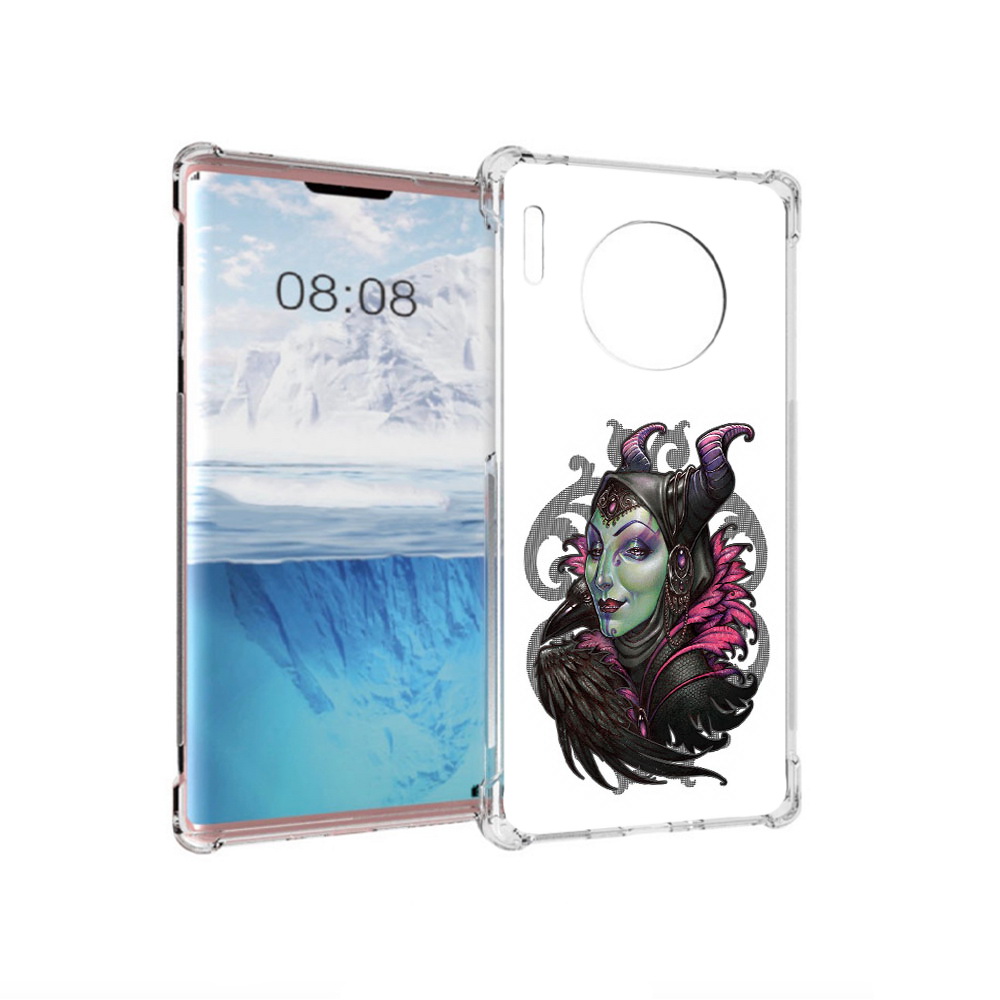 

Чехол MyPads Tocco для Huawei Mate 30 Pro зеленая девушка с вороном, Прозрачный, Tocco