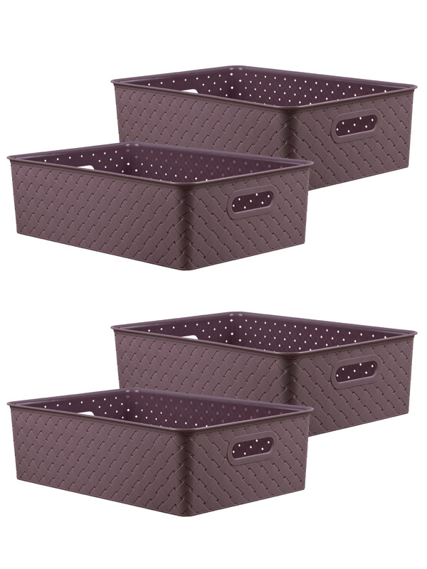 

Корзина для хранения violet "Береста" 7,5л - 4шт цвет сирень, Набор 5220/4