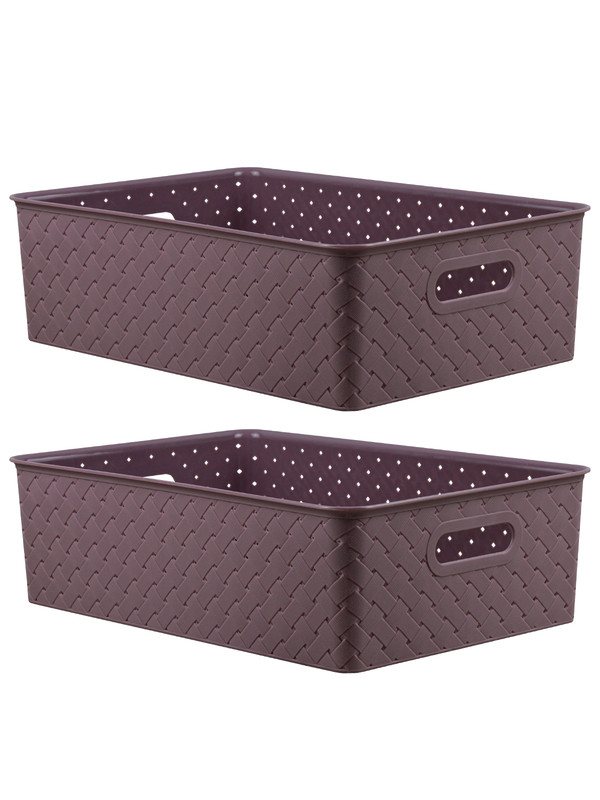 

Корзина для хранения violet "Береста" 7,5л - 2шт цвет сирень, Набор 5220/2