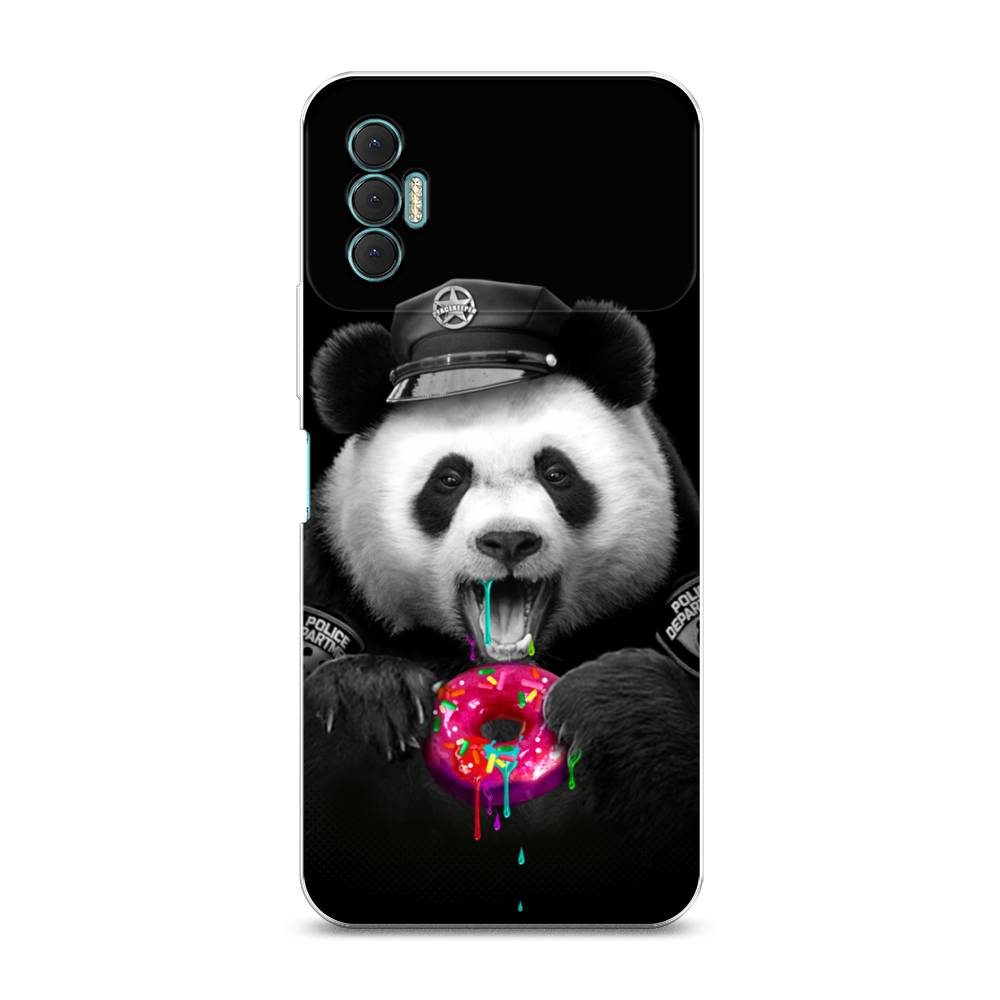 фото Силиконовый чехол "панда police" на tecno spark 8p awog