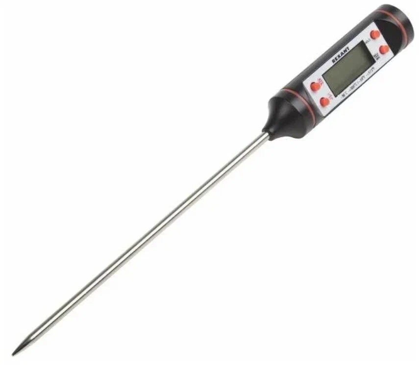 Высокоточный пищевой кулинарный термометр (термощуп) для продуктов и напитков + ЖК-дисплей