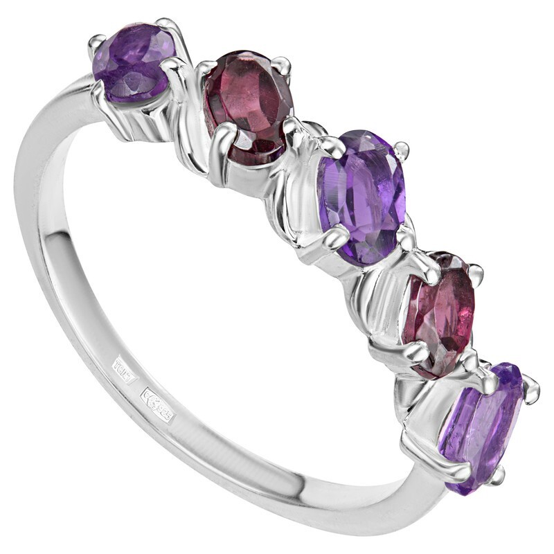 

Кольцо из серебра с аметистом/гранатом р. , LAZURIT-ONLINE 8039AG, 8039AG