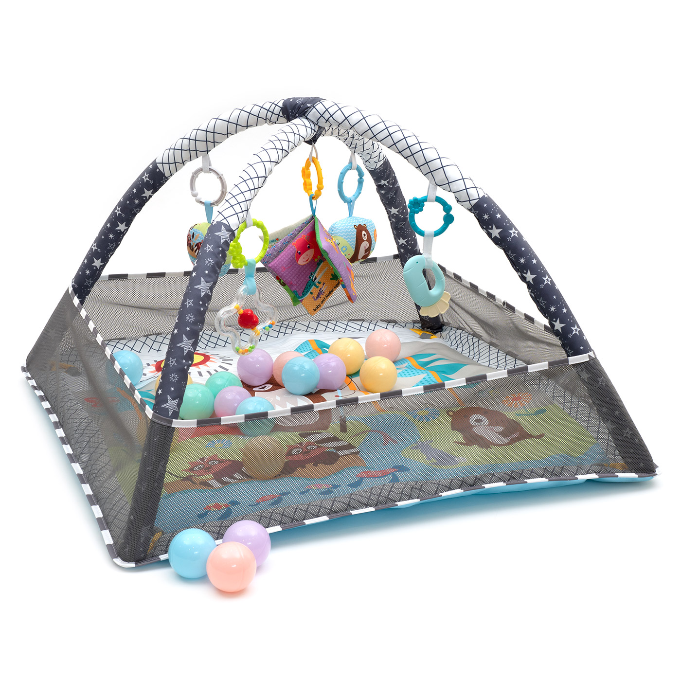 Коврик с игрушками Funkids Play Ground Gym, CC9040 коврик funkids foldable gym с музыкой и складными бортиками cc9659