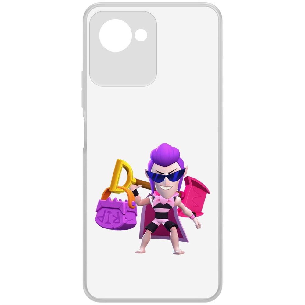 

Чехол-накладка Brawl Stars-Пляжный Мортис для Realme C30s, Прозрачный