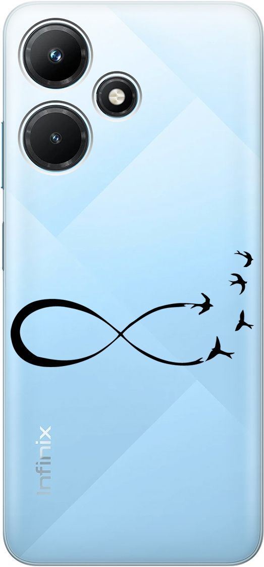 

Силиконовый чехол на Infinix Hot 30i "Infinity" прозрачный, Прозрачный;черный, 159411