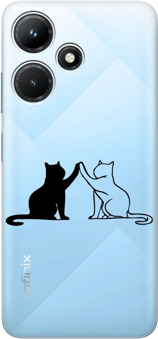 

Силиконовый чехол на Infinix Hot 30i "Cats" прозрачный, Прозрачный;черный, 159410