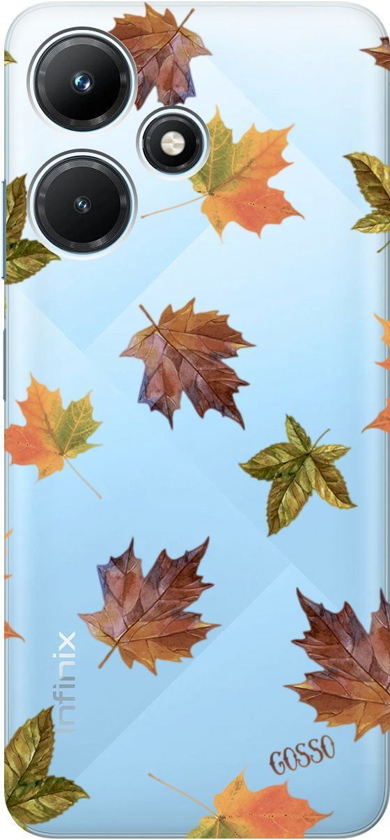 

Силиконовый чехол на Infinix Hot 30i "Maple" прозрачный, Прозрачный;оранжевый, 159410