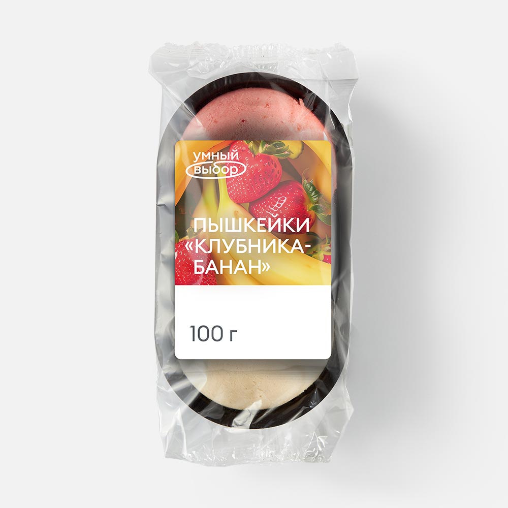 

Пышкейки Умный выбор со вкусами клубника, банан, 100г