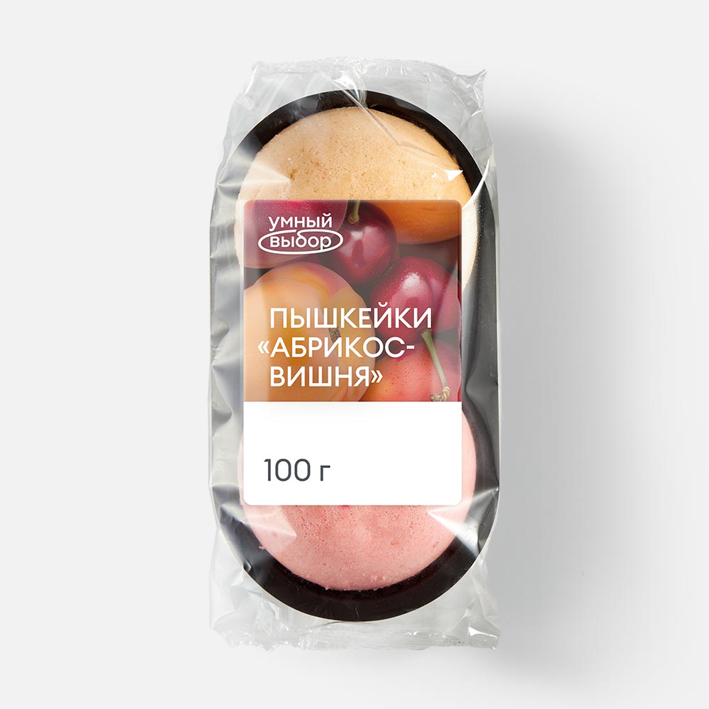 

Пышкейки Умный выбор со вкусами абрикос, вишня, 100г