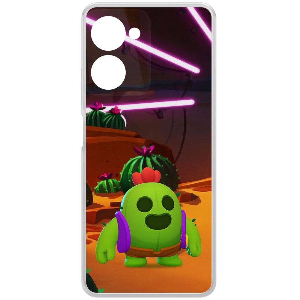 

Чехол-накладка Brawl Stars-Спайк для Realme 10 Pro, Прозрачный