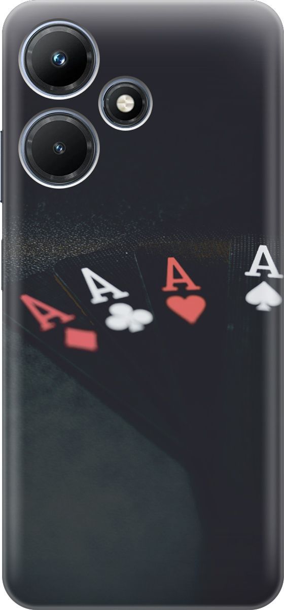 

Силиконовый чехол на Infinix Hot 30i "Флеш-рояль", Черный;белый, 159404