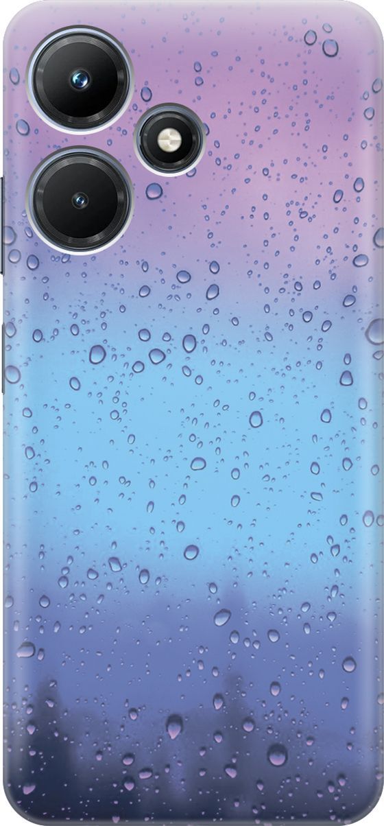 

Силиконовый чехол на Infinix Hot 30i "Капли на стекле", Голубой;синий, 159405