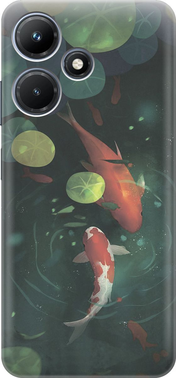 

Силиконовый чехол на Infinix Hot 30i "Карпы кои", Зеленый;оранжевый, 159406