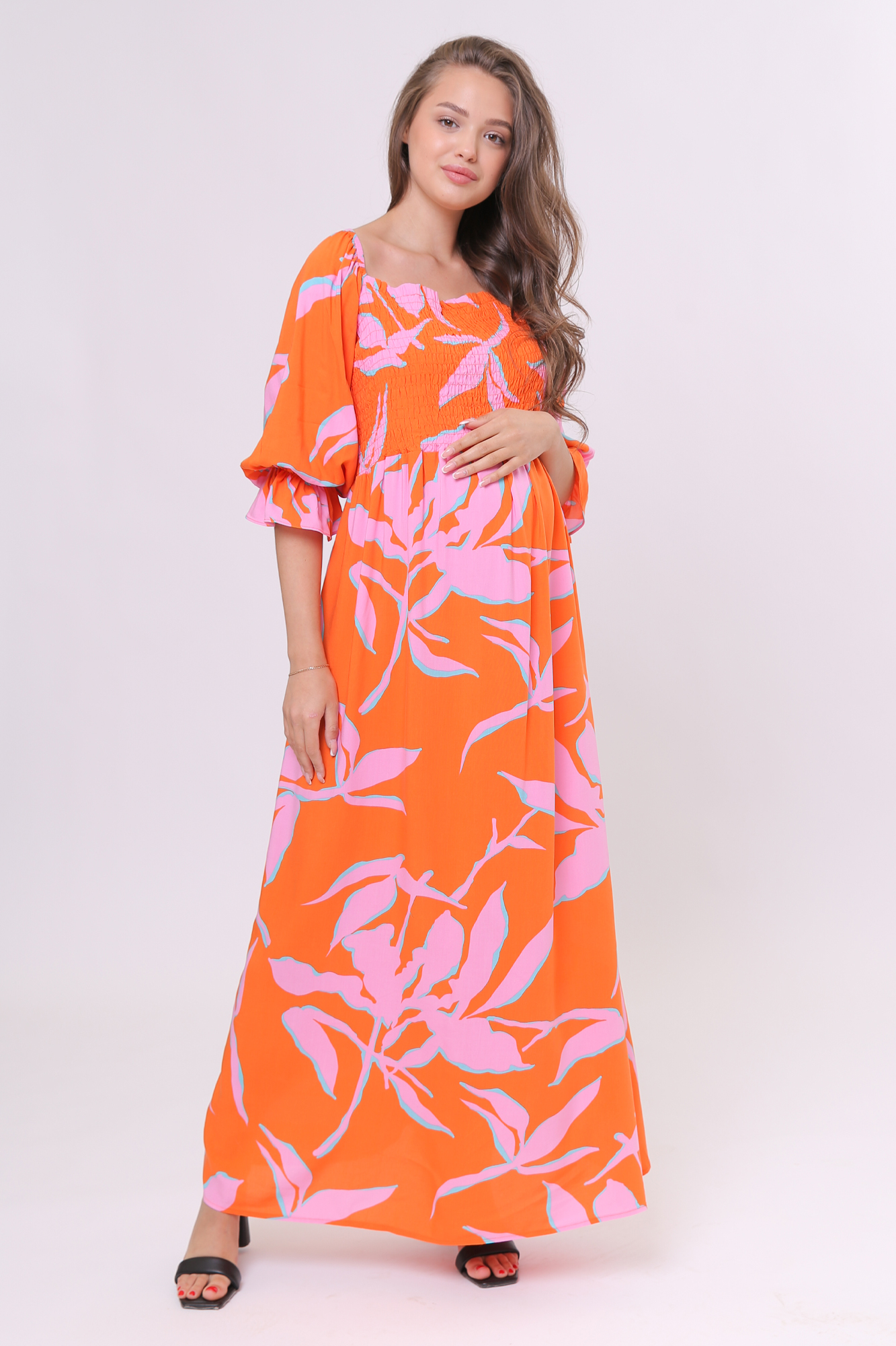 Платье для беременных женское Mama's fantasy 08-41122MF оранжевое 46 RU