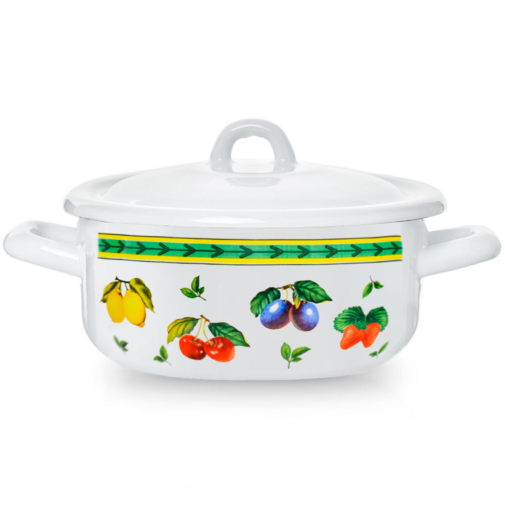 

Эстет Кастрюля Фруктовое ассорти цилиндрическая 1.45 л, Белый