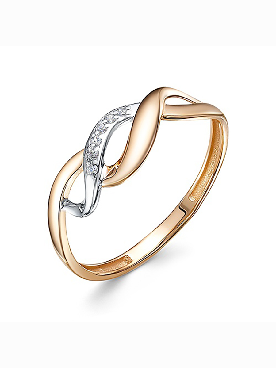 

Кольцо женское из красного золота с фианитом 585Gold 301011205, р, 301011205