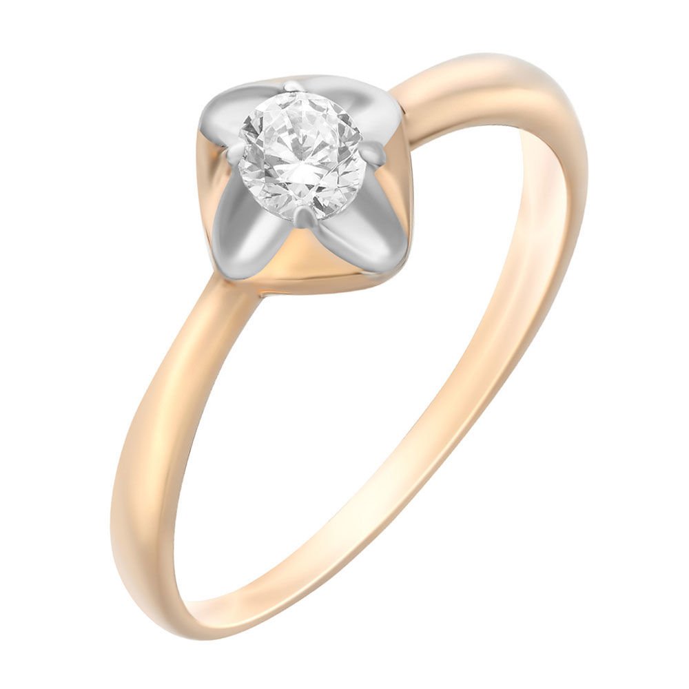 

Кольцо женское из красного золота с фианитом 585Gold 301007237, р, 301007237