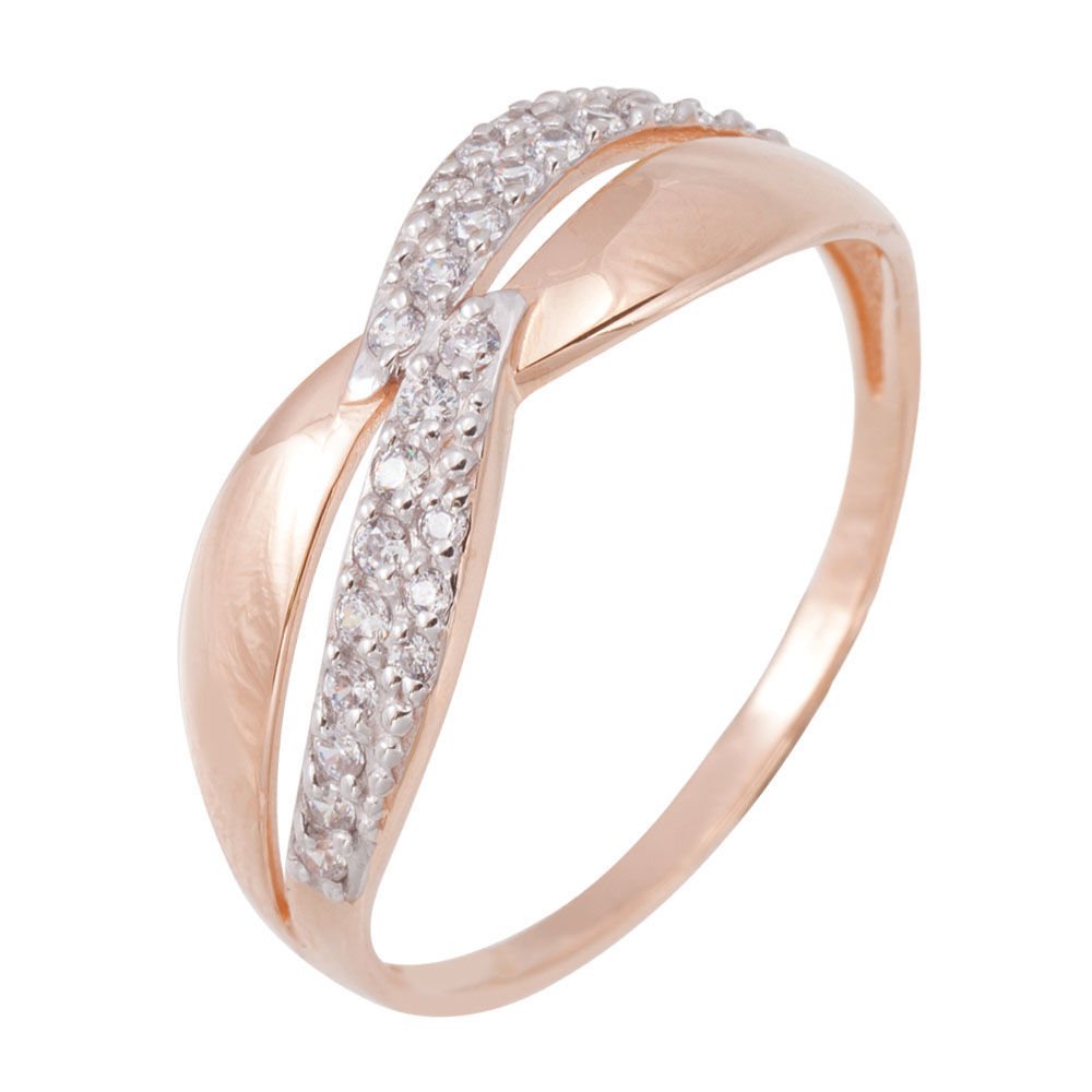 

Кольцо женское из красного золота с фианитом 585Gold 301006464, р, 301006464