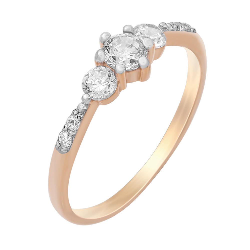 

Кольцо женское из красного золота с фианитом 585Gold 301005727, р, 301005727